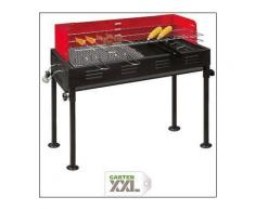heute-wohnen, Barbecue- Holzkohlegrill, 2 Grillroste, 1 Grillpfanne, 70x31x92 cm