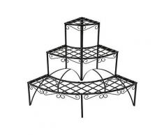 Pflanzentreppe Pflanzenhocker Blumenregal 3 Stufen rund - belastbar bis 30 kg - ca. 60 x 60 x 60 cm, 1PLUS