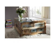 SPIRIT Couchtisch/Truhe #62 - 100x100cm Ind. Altholz lack.