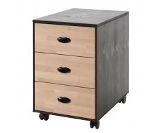 Vipack Rollcontainer William - Birke massiv / Kiefer massiv
