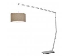 Sompex EEK A++, Bogenleuchte Largo - Aluminium/Webstoff - Silber Satin