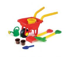Speelgoed 738 / G00540 - Schubkarre mit Eimmerset, Wasser/Sandspielzeug, 65 x 33 x 33 cm, 8 Stück