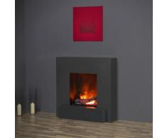 muenkel design breeze Elektrokamin Opti-myst heat: Schwarzgrau - M - mit Heizung, mit Alubett (Engine 68)