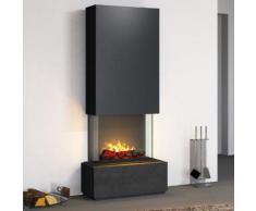 muenkel design Prato Elektrokamin Opti-myst heat: Blanco (Schiefer beige) - Haube Schwarzgrau - Mit Heizung - 80 cm