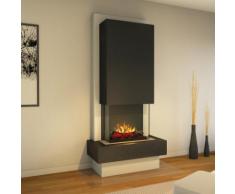 muenkel design Milano Elektrokamin Opti-myst heat: Verde Gris (Schiefer grün-grau) - Haube Schwarzgrau - Mit Heizung