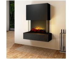 muenkel design Como Elektrokamin Opti-myst heat: Blanco (Schiefer beige) - Haube Schwarzgrau - Ohne Heizung