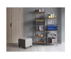 Regal Braun - 6 Fächer - Bücherregal - Wandregal - Küchenregal - Stahl - Holz - YUKON