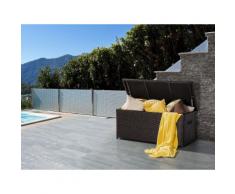 Rattantruhe Braun - Rattan Kissenbox - Auflagentruhe - Auflagebox 130 cm - Gartenmöbel - MODENA