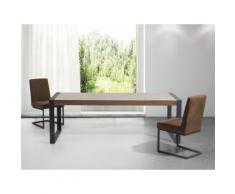Esstisch Braun - 220 cm - Küchentisch - Esszimmertisch - schwarzes Gestell - POLAR