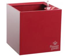 Flower lover Pflanzgefäß mit Bewässerungssystem Cubico, Rot, 21 x 21 x 21 cm