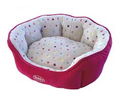 Nobby 60656 Komfort Bett oval Spot, hellgrau-pink, 45 x 40 x 19 cm