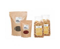 vitafy Low Carb Frühstück-Früchte-Set mit Früchte-Müsli 525 g, Chia-Samen 1000 g und Bio-Gojibeeren 250 g