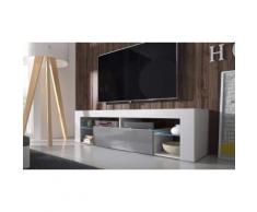 TV-Schrank mit LED in Weiß/Grau