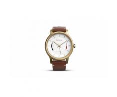 Garmin Fitness-Tracker-Armbanduhr mit Gehäuse in Gold und Lederarmband