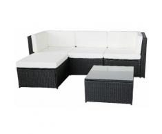 Lounge-Gruppe Relax I aus Polyrattan in Schwarz