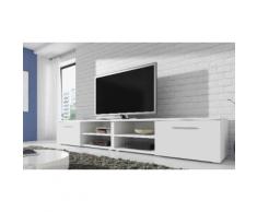 TV-Bank Schrank in Matt-Weiß, 240 cm