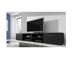 TV-Bank Schrank in Matt-Schwarz, 240 cm