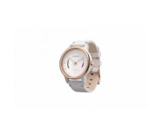 Garmin Fitness-Tracker-Armbanduhr mit Gehäuse in Roségold und Lederarmband