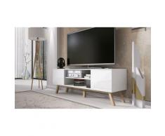 Selsey Living TV-Schrank Vero Matt-Weiß / Hochglanz-Weiß