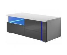 TV-Schrank Oxy mit LED-Beleuchtung: Single in Weiß/Grau