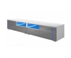 TV-Schrank Oxy mit LED-Beleuchtung: Double in Weiß/Grau