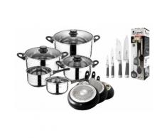 San Ignacio Set: 4-teiliges Küchenzubehör-Set, 4-teiliges Messer-Set, 3-teiliges Pfannen-Set und 8-teiliges Töpfe-Set