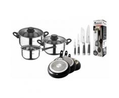 San Ignacio Set: 4-teiliges Küchenzubehör-Set, 4-teiliges Messer-Set, 3-teiliges Pfannen-Set und 5-teiliges Töpfe-Set