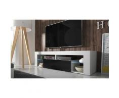 TV-Schrank mit LED in Weiß/Schwarz