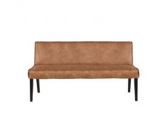 Miliboo Vintage-Sitzbank Leder Beige 2 Sitzplätze ASPEN