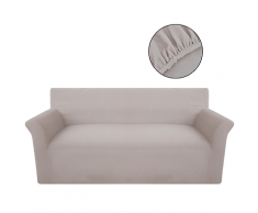 vidaXL Sofahusse Sofabezug Stretchhusse Polyester Rippstrick Beige