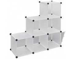 vidaXL Regalsystem Treppenregal Steckregal mit 6 Fächern 110x37x110cm weiß