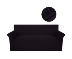 vidaXL Sofahusse Sofabezug Stretchhusse Polyester Rippstrick Braun