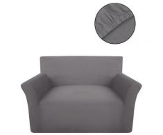 vidaXL Sofahusse Sofabezug Stretchhusse Grau Baumwoll-Jersey