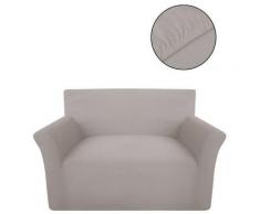 vidaXL Sofahusse Sofabezug Stretchhusse Beige Baumwoll-Jersey