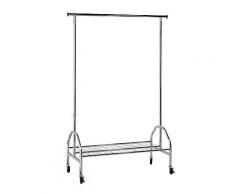 ROLLER Kleiderwagen, Garderobe Charles - silber - mit Rollen