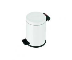 Hailo Tret-Kosmetikeimer ProfiLine Solid 4, Tret-Abfalleimer, Inhalt ca. 4 Liter, Stahl, weiß - Kunststoff-Inneneimer, schwarz