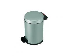 Hailo Tret-Kosmetikeimer ProfiLine Solid 4, Tret-Abfalleimer, Inhalt ca. 4 Liter, Stahl, silber - Kunststoff-Inneneimer, schwarz