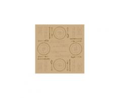 Mank Linclass-Tischdecken Cottage Style "HEIDELBERG", 80 x 80 cm, 1/4 Falz, 70 g, 1 Karton = 50 Tischdecken, braun