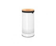 Brabantia Wäschebox mit Korkdeckel, 35 Liter Fassungsvermögen, Farbe: White