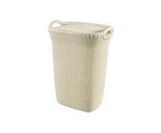CURVER Wäschebox KNIT, Füllmenge: 57 Liter, Maße: 45,2 x 34,1 x 61,4 cm (L x T x H), Farbe: oasis white