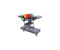 Floorstar Putzwagen 3 BASIC, Mit zwei Ablageschalen und 4 farbigen Utensilieneimern, Maße: 137 cm x 62,5 cm x 110 cm