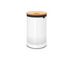 Brabantia Wäschebox mit Korkdeckel, 60 Liter Fassungsvermögen, Farbe: White
