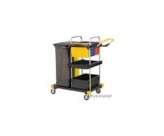 VERMOP Equipe Office, Reinigungswagen aus Edelstahl, Abmessung: B 113 x T 57 x H 108 cm