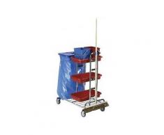Floorstar Gerätewagen Putzwagen 2 SOLID, verchromt mit Halterahmen für Müllsäcke, 1 x 120 l