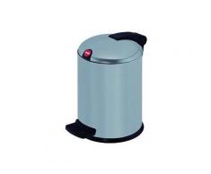 Hailo Tret-Kosmetikeimer design 4, Tret-Abfalleimer, Inhalt ca. 4 Liter, Stahl, silber - Kunststoff-Inneneimer, schwarz