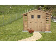 Steiner Shopping (TI) Gerätehaus Waidhofen - 3,12 x 2,00 Meter aus 19mm Blockbohlen inkl 2 x Kaminhol