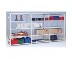 EUROKRAFT Großfach-Steckregal, RAL 7035 - Regalhöhe 2500 mm,