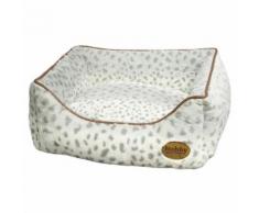Nobby Hundebett eckig Alanis leopard grau, Maße: 60 x 48 x 19 cm