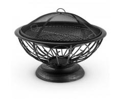 Blumfeldt - Tulip Feuerschale Ø75cmGrill Feuerstelle Funkenschutz Stahl brüniert
