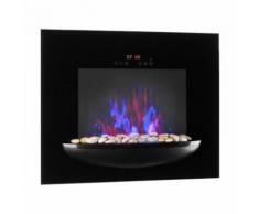 Klarstein - Feuerschale Elektro-Wandkamin 1800W Flammenillusion Dekosteine schwarz